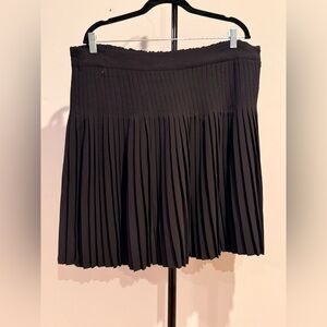 LOFT Black Pleated Skater Skirt